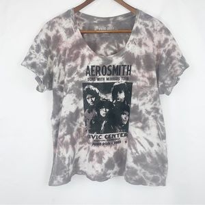 Aerosmith Tie Dye Band Tee T-Shirt Oversized Slouchy